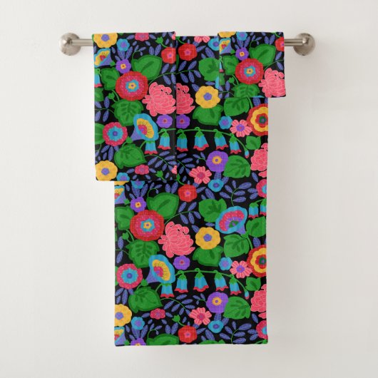 Tropisch kleurrijke bloemen Floral Summer Pattern Bad Handdoek (Insitu)