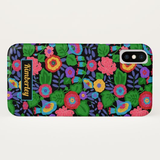 Tropisch kleurrijke bloemen Floral Summer Pattern Case-Mate iPhone Case (Achterkant (horizontaal))