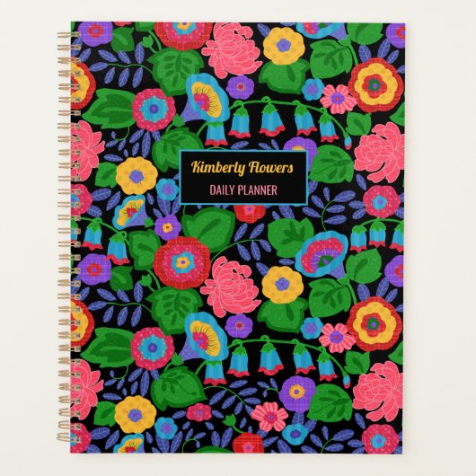 Tropisch kleurrijke bloemen Floral Summer Pattern Planner (Voorkant)