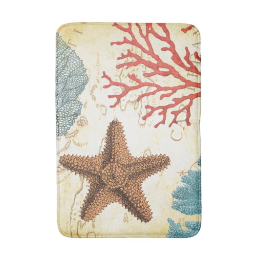 Tropisch kleurrijke Caribische Starfish en koraal Badmat (Voorkant Verticaal)