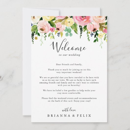 Tropisch kleurrijke herfst bruiloft Welkomstbrief (Voorkant)