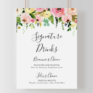 Tropisch Kleurrijke Herfst Signature Dranken Bord Poster