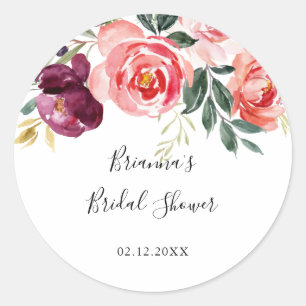 Tropisch Kleurrijke Zomer Bruidsfeest Favor Ronde Sticker