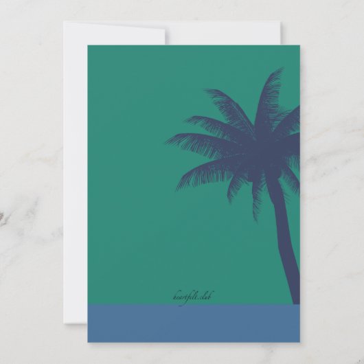 Tropisch Klimaat Verlovingsfeest Uitnodiging (Achterkant)