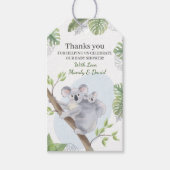 Tropisch Koala Green Monstera Bedankt Gift Label Cadeaulabel (Voorkant)