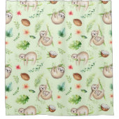 Tropisch kokosgleufpatroon douchegordijn (Voorkant)