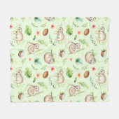 Tropisch kokosgleufpatroon fleece deken (Voorkant (Horizontaal))