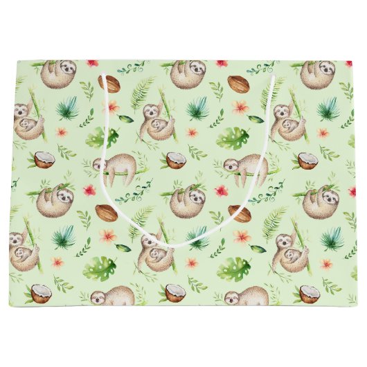 Tropisch kokosgleufpatroon groot cadeauzakje (Voorkant)