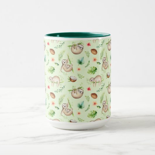 Tropisch kokosgleufpatroon mok (Midden)