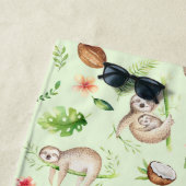 Tropisch kokosgleufpatroon strandlaken (In situ)