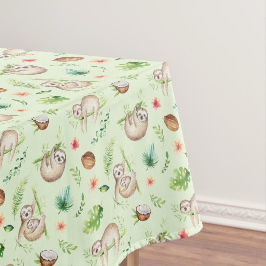 Tropisch kokosgleufpatroon tafelkleed (Voorbeeld)