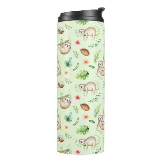 Tropisch kokosgleufpatroon thermosbeker (Gedraaid links)