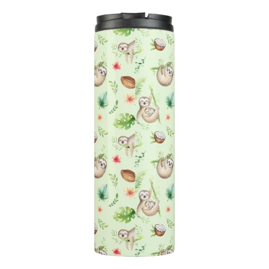 Tropisch kokosgleufpatroon thermosbeker (Achterkant)