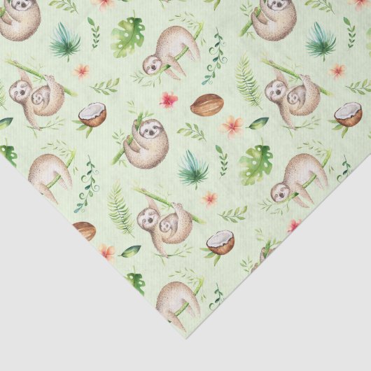 Tropisch kokosgleufpatroon tissuepapier (Detail)