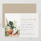 Tropisch kokosnoot orchideeën palm Verloving uitno Bedankkaart (Voorkant / Achterkant)