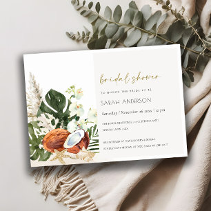 Tropisch kokosnoot orchideeën palm Vrijgezellenfee Bedankkaart