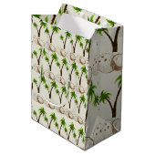 Tropisch Kokospalm Inpakpapier Medium Cadeauzakje (Voorkant Gekanteld)