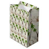 Tropisch Kokospalm Inpakpapier Medium Cadeauzakje (Achterkant Gekanteld)