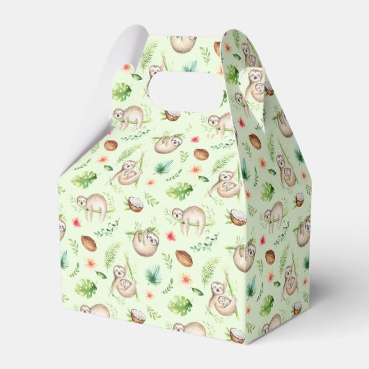 Tropisch kokosslot patroon bedankdoosjes (Voorkant Zijde)