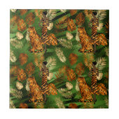 Tropisch koperen groene goudtijger tegeltje (Voorkant)