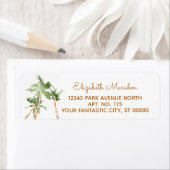 Tropisch koperpalm Trees-doorloopadres Etiket (Insitu)