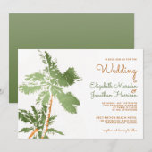 Tropisch koperpalm Trees legant Beach Wedding Kaart (Voorkant / Achterkant)