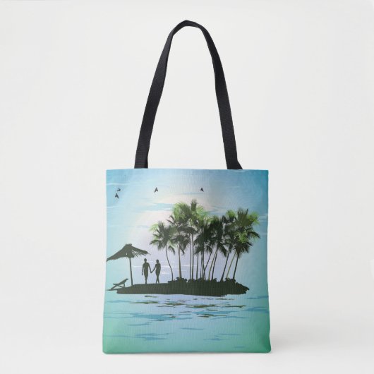tropisch, koppel, eiland, jong koppel, ontspannen tote bag (Voorkant)