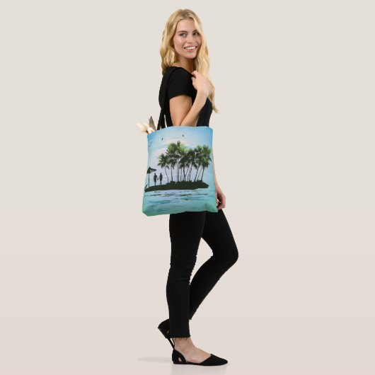 tropisch, koppel, eiland, jong koppel, ontspannen tote bag (Op model)
