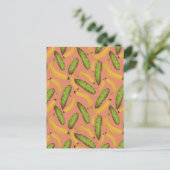 Tropisch koraal Banana Leaf Pattern Briefkaart (Staand voorkant)