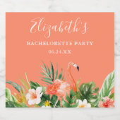 Tropisch Koraal Bloemachtig Jonggezellenfeest Bier Etiket (Enkel label)