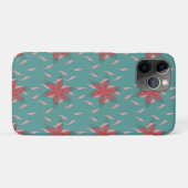 Tropisch koraal bloempatroon op turquoise Case-Mate iPhone case (Achterkant (horizontaal))