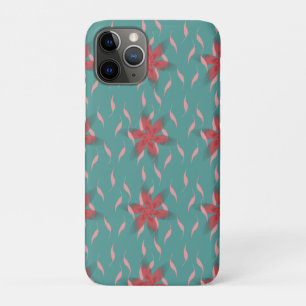 Tropisch koraal bloempatroon op turquoise Case-Mate iPhone case