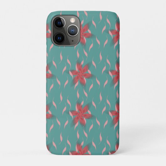 Tropisch koraal bloempatroon op turquoise Case-Mate iPhone case (Achterkant)