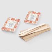 Tropisch koraal en goudblaadjes trouwprogramma handwaaier (Niet-gemonteerd)