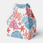 Tropisch koraal en zeesterren patroon bedankdoosjes (Achterkant)