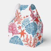 Tropisch koraal en zeesterren patroon bedankdoosjes (Voorkant Zijde)