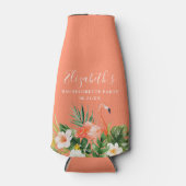 Tropisch koraal Floral Bachelorette Flesjeskoeler (Voorkant)