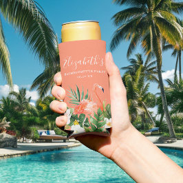 Tropisch koraal Floral Bachelorette Seltzer Blikjeskoeler