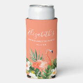 Tropisch koraal Floral Bachelorette Seltzer Blikjeskoeler (Seltzer Voorkant)