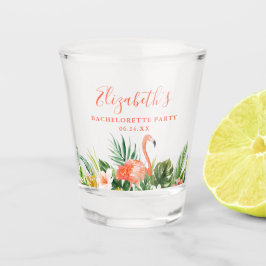 Tropisch koraal Floral Bachelorette Shot Glas