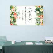 Tropisch koraal Floral Bachelorette Spandoek (Beurs)