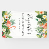 Tropisch koraal Floral Bachelorette Spandoek (Horizontaal)