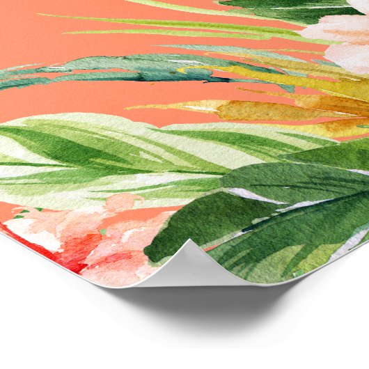 Tropisch koraal in penseel, penseel poster (Hoek)