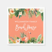 Tropisch koraal in penseel, penseel servet (Voorkant)