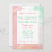 Tropisch koraal Neo Mint Waterverf Weddenschap Kaart (Voorkant)