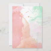 Tropisch koraal Neo Mint Waterverf Weddenschap Kaart (Achterkant)