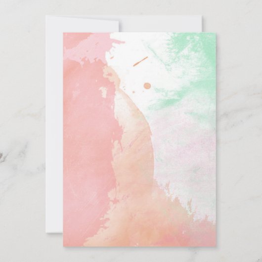 Tropisch koraal Neo Mint Waterverf Weddenschap Kaart (Achterkant)