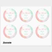 Tropisch koraal Neo Mint Wedding Favor Ronde Sticker (Vel)