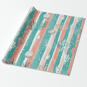Tropisch Koraal Oceaan Patroon Cadeaupapier