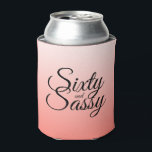 Tropisch koraal Ombre 60 en Sassy 60th Birthday Blikjeskoeler<br><div class="desc">Deze stijlvolle 60ste verjaardagsgeschenk koelbox is perfect voor het maken van een geweldige viering op 60ste verjaardag op een tropische achtergrond van koraal. De woorden zestig en assy worden geplaatst gebruikend modern manuscript. Neem contact met ons op via onze winkel als je hulp of overeenkomende producten nodig hebt. Wij helpen...</div>
